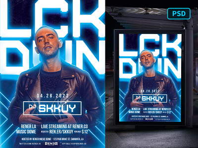 DJ Flyer Template Night Echo dj dj flyer edm electro flyer psd flyer template flyer template psd nightclub party party flyer photoshop psd techno