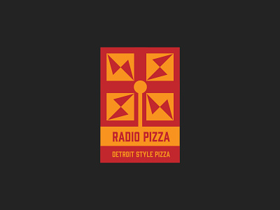 Tune in for Radio Pizza Logo brand identity clever flat identity logo minimalist pizza radio red square vintage logo visual identity yellow