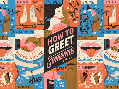 Greetings hand lettered illustration lettering