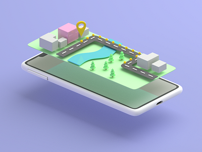 city guide / illustration 3d art 3d model 3dillustration architecture blender city composition design guide illustration mobile onboarding travel ui