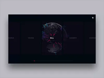 Toyota Experience Center + GlobeKit [Concept] 3d art direction automobile cinema 4d creative direction dashboard design display globe interface layout rally interactive typography ui ux