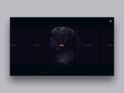 Toyota Experience Center + GlobeKit [Concept] 3d art direction automobile cinema 4d creative direction dashboard design display globe interface layout rally interactive typography ui ux