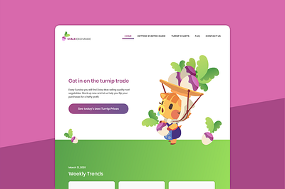 UI Challenge 3: Landing Page animal crossing dailyui dailyuichallenge design illustration landing page turnip ui