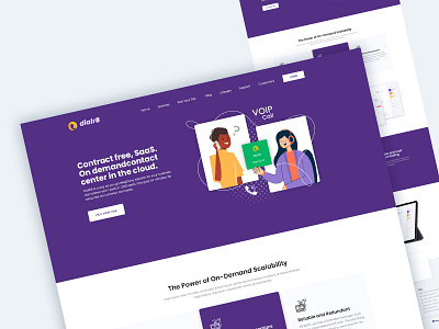 Voip Homepage design 2020 2020 trend clean creative dailyui design homepage illustrations interface landing landing page mraanik themefie uiux voip webdesign