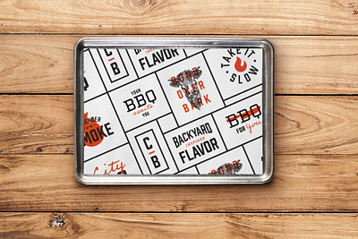 BBQ Tray Liner all caps barbeque bbq branding food industrial modern paper restaurant tray liner typography