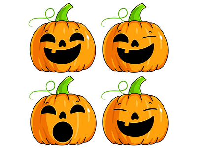 Cute Pumpkins animation art autumn big eyes character cheerful cute design digital drawing halloween halloween pumpkin happy holiday icon illustration isolated minimal vector web