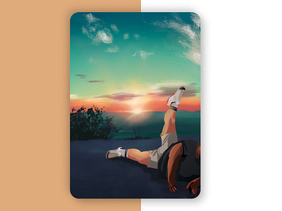 𝘚𝘛𝘙𝘌𝘛𝘊𝘏 digital art digital painting illustration procreate sunrise yoga