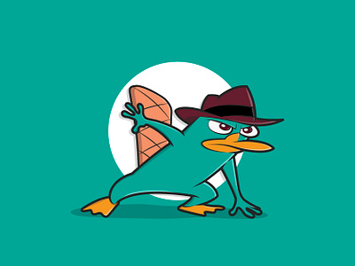 Perry the Platypus bold outline design designer disney flat friendly graphic design illustration illustrator minimal perry the platypus ui vector