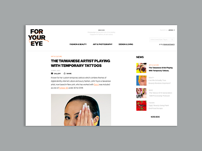 FORYOUREYE adobe xd colors design fashion magazine minimal ui ux web