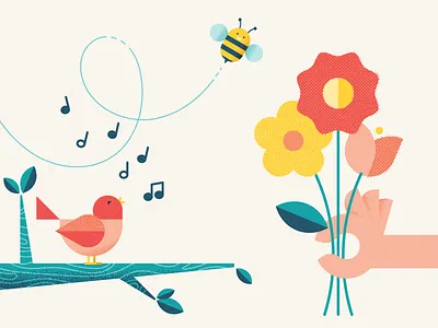 Spread some cheer flowers happy illustration spring