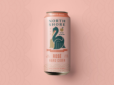 North Shore Cider Packaging bird branding can design cider flat illustration logo logo design packaging sea