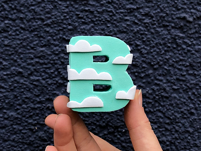 B! 36daysoftype alphabet block clouds foam letter