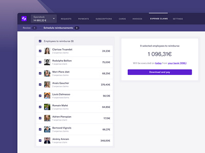 Spendesk: New expense claims experience app application dashboad design interface spendesk ui ux web web app