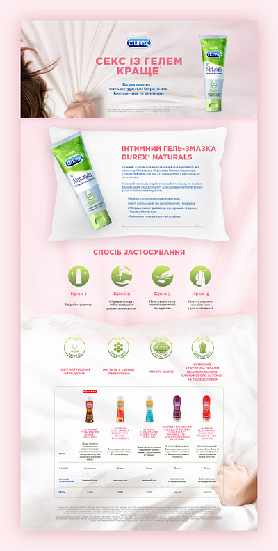 Landing for Durex Naturals beauty design durex photo ui web