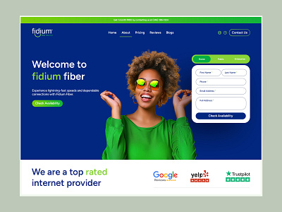 High-Speed Fiber Internet Landing Page Design converting landing page design fibernet fibernet landing page figma graphic design internet provider internet website landing page layout mockup modern website responsive design ui ux ux design web design web development website wordpress landing page