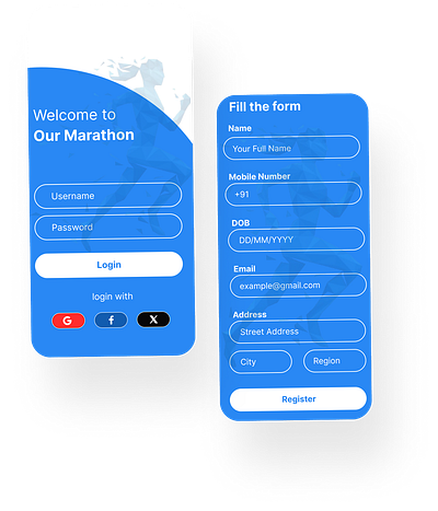 Marathon Event app design event mobile ui ux