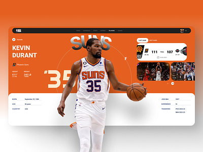 BASKETBALL PLAYERS WEBPAGE clean creative design glassmorphism interface landing page minimal modern nba ui web whitespace