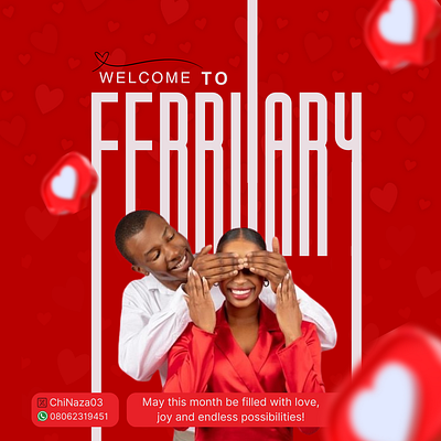 New Month Flyer for the month of February design flyer flyer design graphic design logo new month poster