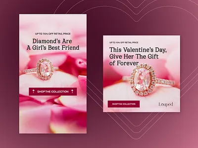 Louped Valentine's Day Meta ad ads branding design engagement facebook feed graphic design holiday instagram jewelry meta rings story ui valentine valentines day