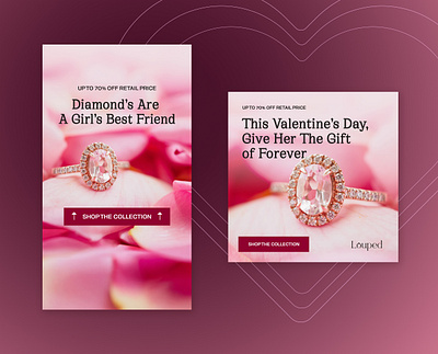 Louped Valentine's Day Meta ad ads branding design engagement facebook feed graphic design holiday instagram jewelry meta rings story ui valentine valentines day