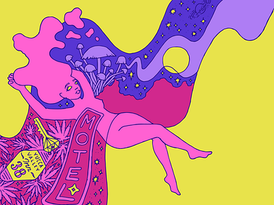 YVB 70s book color illustration line work psychedelia psychedelic retro