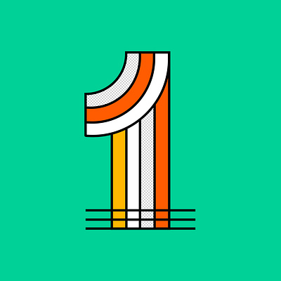 36 Days of type - ONE 36daysoftype design illustration illustrator lettering line line icon type typeface vector