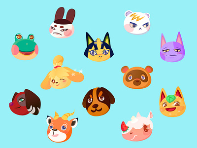 ACNH Friends acnh animal crossing character design design illustration illustrator nintendo quick practice vector
