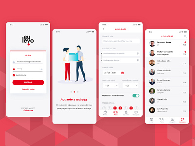 Eulevo app car delivery design flat logistics mobile mobile ui package ui ui design uidesign ux design