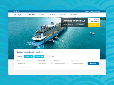 Travel Agency Website - Home Search cruise design portal portal design travel travel agency traveling ui ui design ux ux design website website design