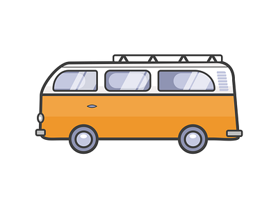 Vintage Volkswagen Van affinity affinitydesigner design flat illustration ui