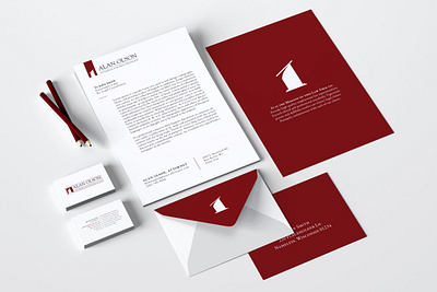Alan Olson Brand Suite brand branding clean design flat graphic design iconography identity illustrator logo minimal product professional red stunning type typeface typography