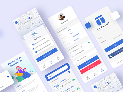 Typline - Queue management app app app design application cler clinic design mobile mobile app queue ui ux