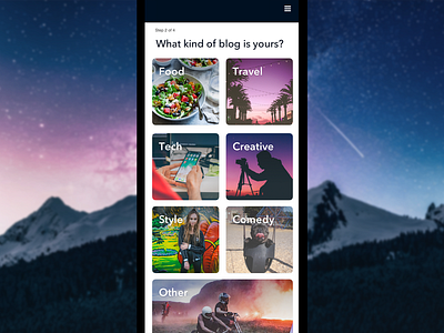 Blog App Idea app blog creator creative design idea ios mobile mountains website