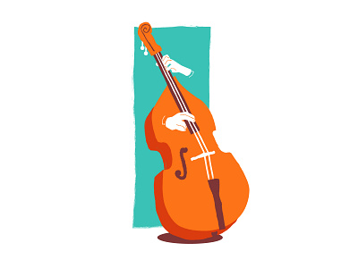 Jazz double bass hands illustration jazz music musician vector