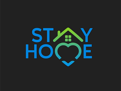 Stay Home covid19 design logo logotype