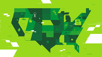 USA Map Styleframe abstract design flat fun icon iconographic illustration logo ui world