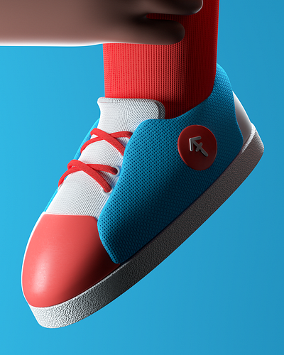 Got Ya! 3d c4d color colorfull design detail fabric illustration lightening moebius labs simplistic sneaker texture