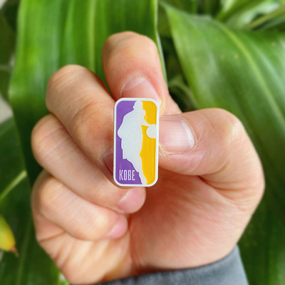 Kobe Bryant Tribute Pin black mamba enamel pin illustration kobe kobe bryant lakers los angeles los angeles lakers mamba mentality pin product design sports pins tribute