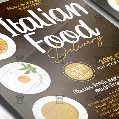 Italian Food Delivery Template - Flyer PSD + Instagram Ready Siz together at home
