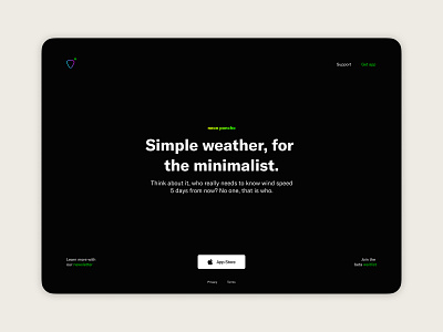 Weather app — Landing page concept (2 of 3) app landing page ios app landing page product design visual design weather app