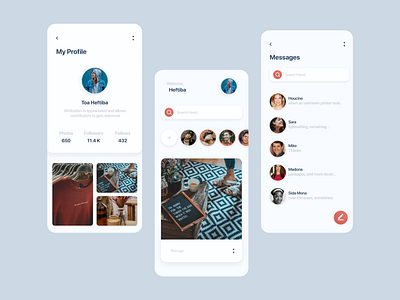 UI design for a Social App app app design colors creative design dribbble feed hello dribbble instagram ios messages profile share social ui uidesign uiux ux uxdesign