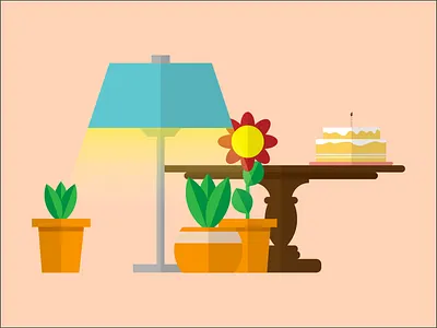 Home decoration design flat illustration vector
