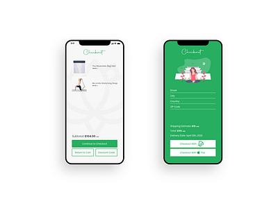 Yoga Store Checkout Flow | Daily UI 2/30 challenge checkout checkout page health mobile mobile design mobile ui yoga yoga pose