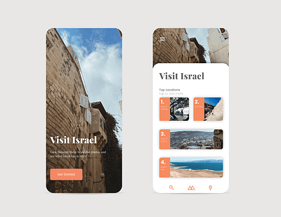 Israel Tourism App app branding design icon illustration illustrator logo travel ui ux