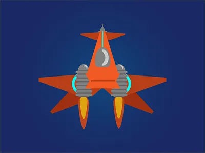 SpaceShip design flat icon illustration illustrator vector web