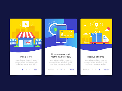 Purchase online onboarding app screens app card credit gift onboarding online purchase screen shop store