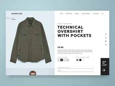 Daily UI 012 - Single Product E-commerce Page clothing daily ui dailyui design ecommence minimal shopping ui ux web website