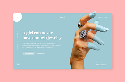 Jewlery shop design hero hero section jewelry layout pastel colors photography screen design shop ui uidesign viewport web webdesign xd