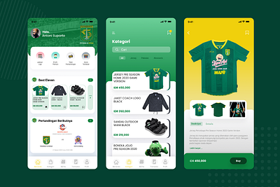 Persebaya Store Mobile Apps Redesign animation app branding design illustration illustrator minimal mobile app persebaya psby ui ux