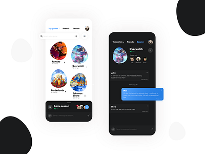 Gaming chat app app design chat concept design flat gaming minimal mobile ui ux vocal